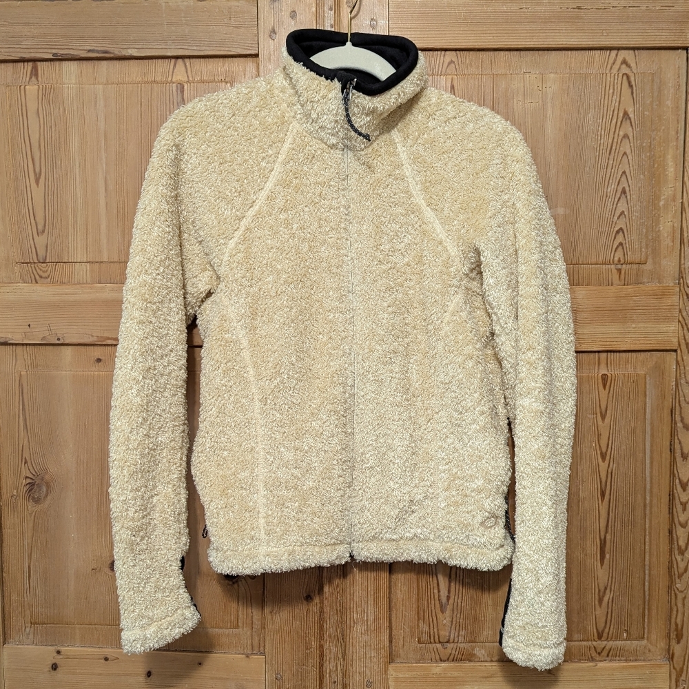 Mountain Hardwear Women's Cream Poodle Fleece Jacket Small Full Zip Pockets